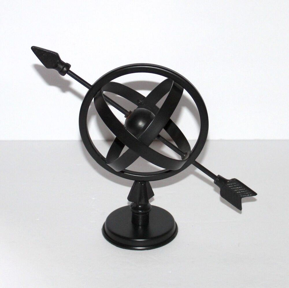 Armillary Sundial Globe Studio Decor Heritage Home black metal 8.5" figure